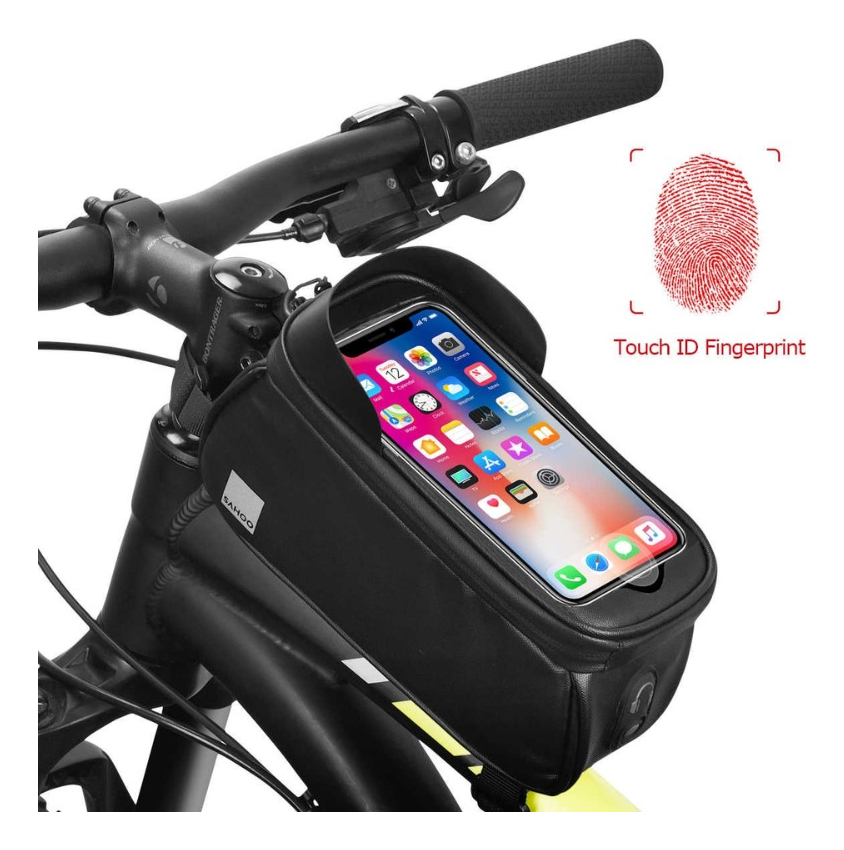 Bolso Porta Celular Para Bicicleta O Scooter - Impermeable Negro