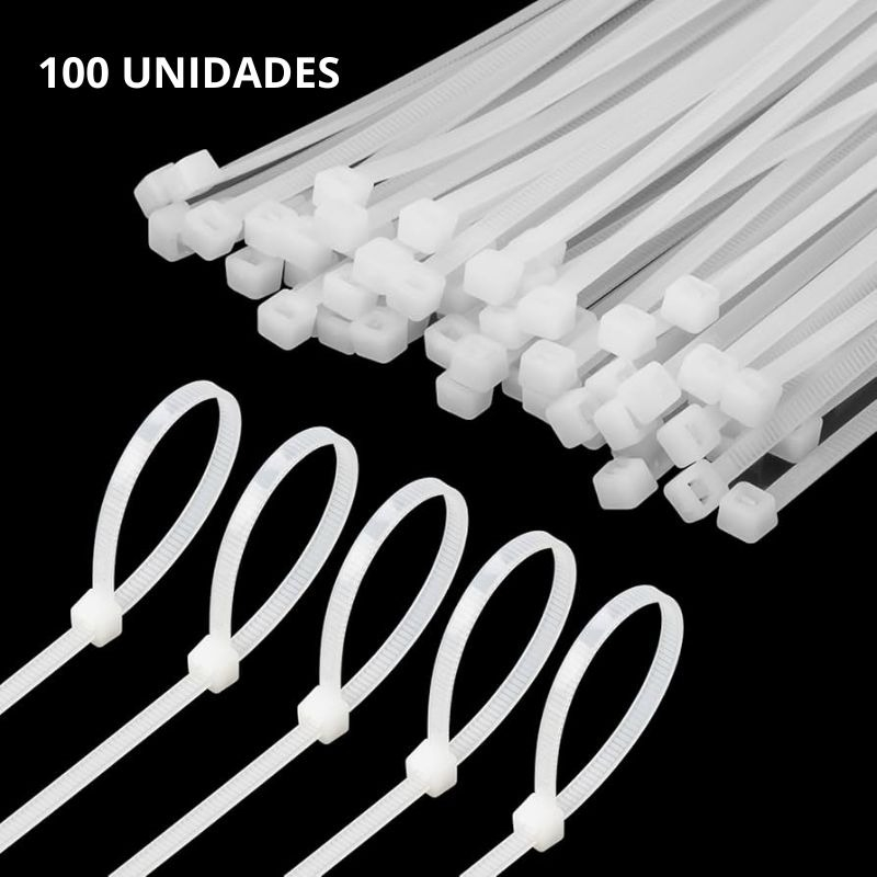 Brida De Nylon 3x150mm Amarra Plástica Blanca Blanco