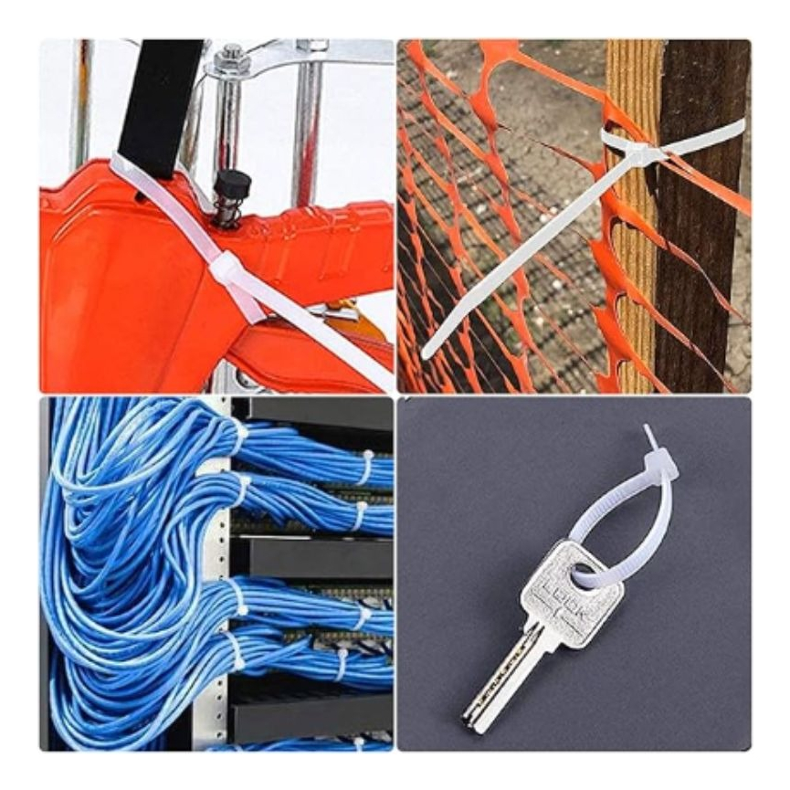 Brida De Nylon 3x150mm Amarra Plástica Blanca Blanco