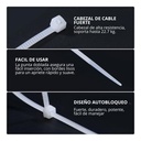 Brida De Nylon 3x150mm Amarra Plástica Blanca Blanco