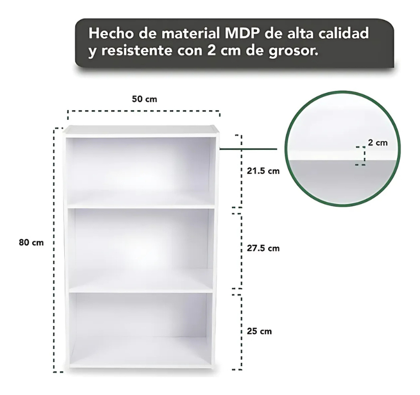 Escritorio Para Computador Con Librero Y Estante Blanco