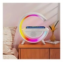 Parlante Bluetooth Luces Led Cargador Inalámbrico Y Radio Blanco