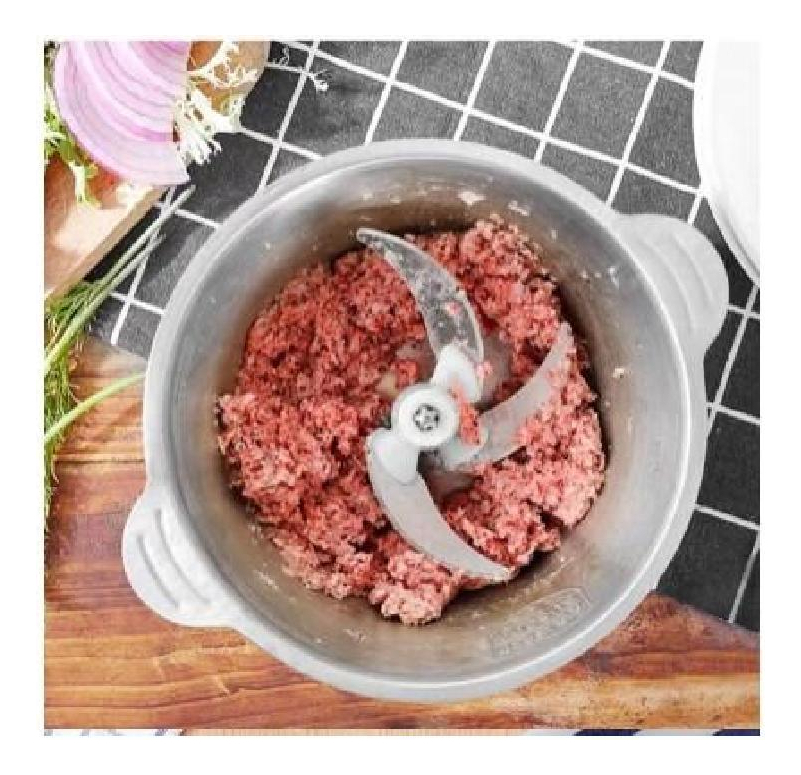 Triturador Picadora Procesadora De Alimentos Acero 3 Litros Plateado