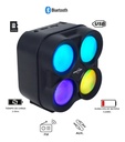 Mini Parlante Bluetooth Con Luces Led Flame Negro