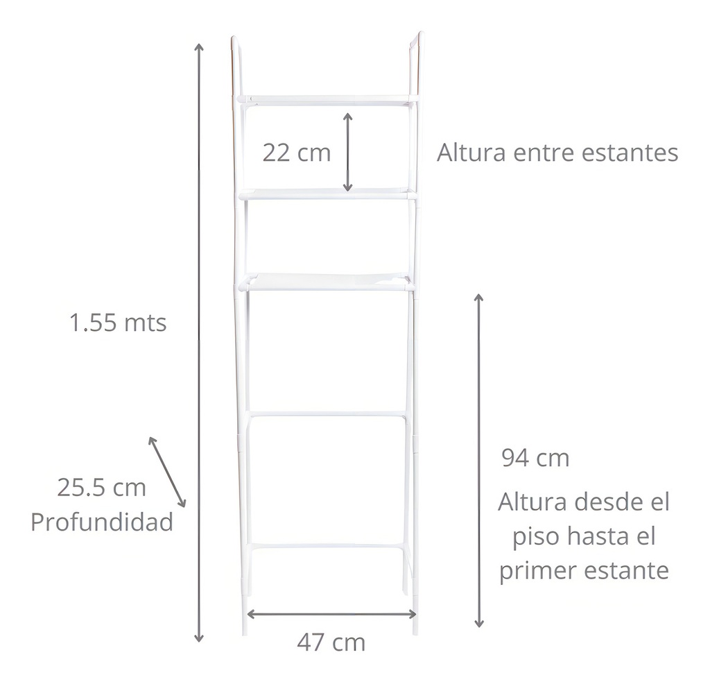 Mueble Organizador De Baño 3 Niveles Repisa Blanco
