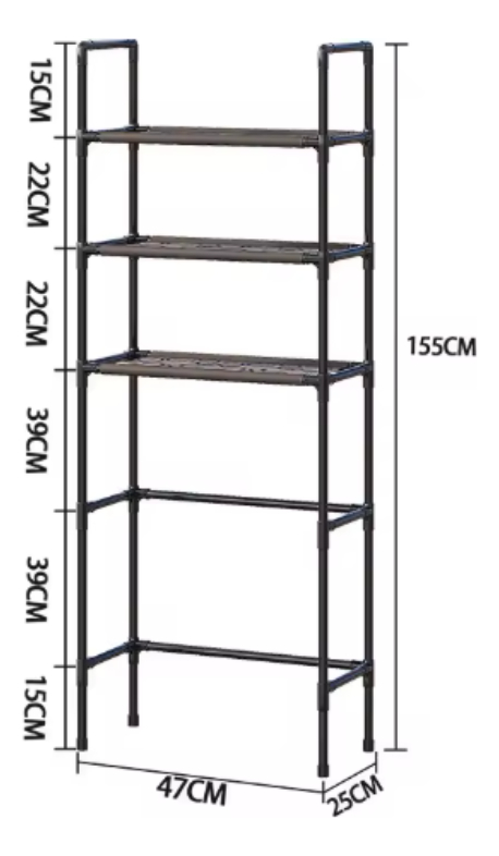 Mueble Organizador De Baño 3 Niveles Repisa Negro