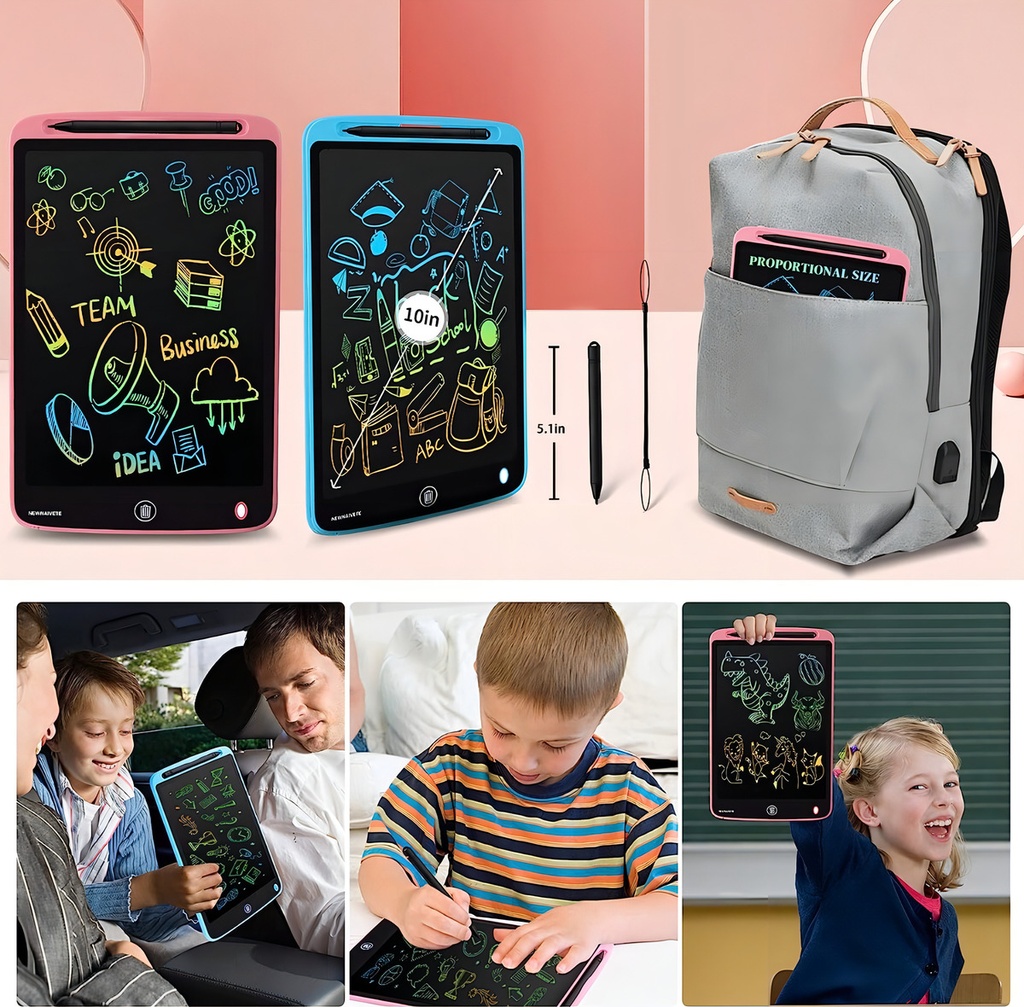 Pizarra Mágica Infantil Qatar Shop Lcd 8.5 Pulgadas Con Lápiz Azul