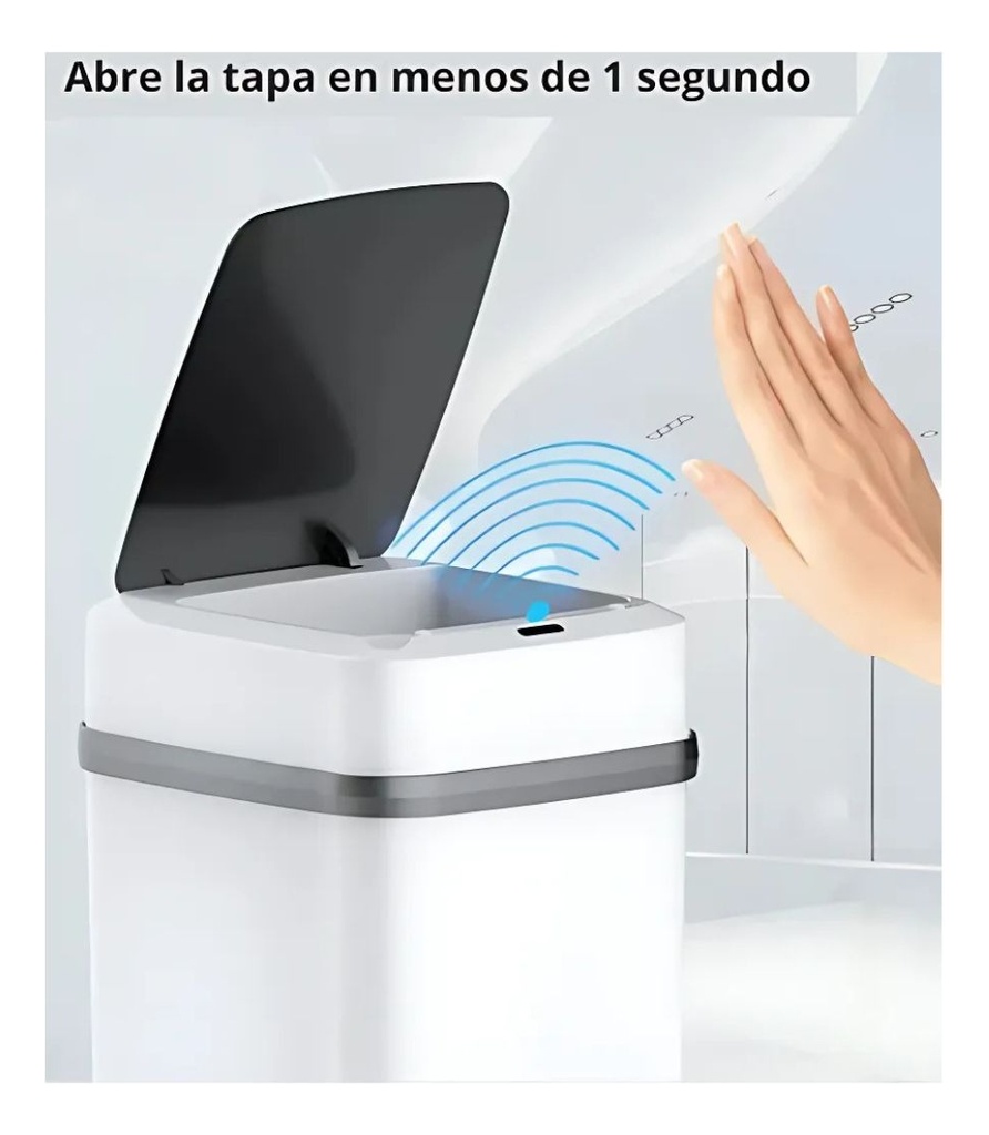 Basurero Con Sensor 12l - Bote De Basura Blanco