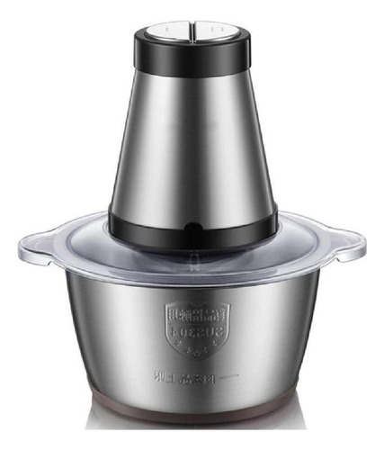 Triturador Picadora Procesadora De Alimentos Acero 3 Litros Plateado